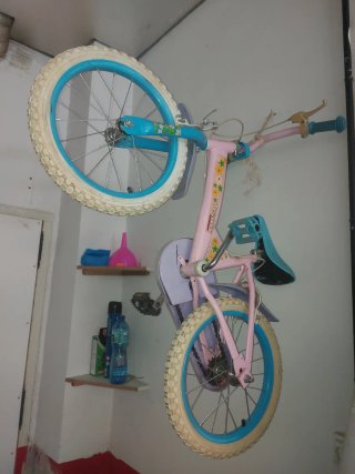 Bicicleta infantil rosa y azul