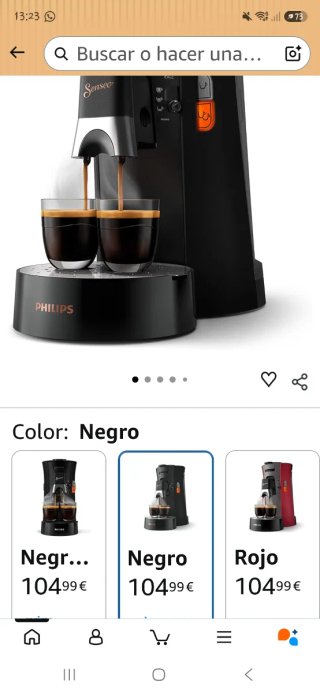 Cafetera Philips Senseo Negra