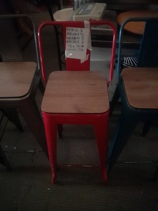 Taburetes Altos Tipo Tolix (Rojo, Azul, Negro, Gri