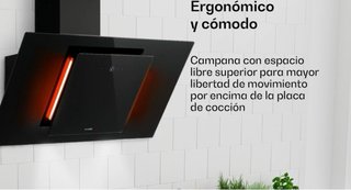 Campana Extractora Cocina Negra inclinada
