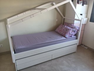 Tejado Cama Infantil Madera Maciza