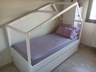 Tejado Cama Infantil Madera Maciza