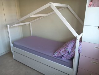 Tejado Cama Infantil Madera Maciza