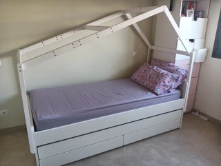 Tejado Cama Infantil Madera Maciza