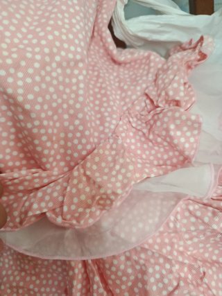 Vestido flamenco niña rosa lunares