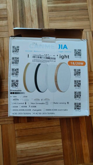 2 Lámparas de Techo LED CANMEIJIA Blanca Plástico