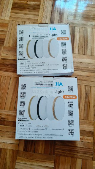 2 Lámparas de Techo LED CANMEIJIA Blanca Plástico