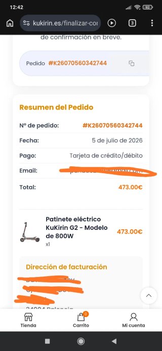 Patinete Eléctrico Kukirin G2 2026