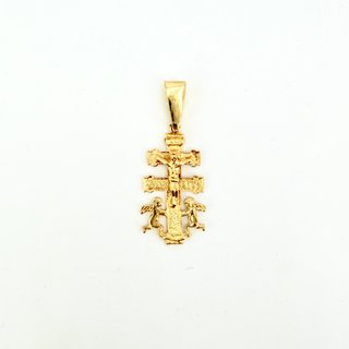 Cruz Caravaca de oro de 18k, 2.01 g.