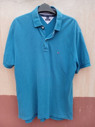 Polo Tommy Hilfiger Talla L Azul Claro