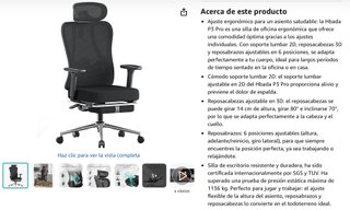 Silla ergonómica HBADA P3 con reposapiés