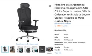 Silla ergonómica HBADA P3 con reposapiés