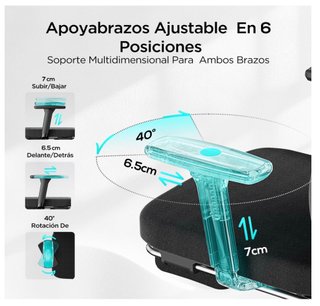 Silla ergonómica HBADA P3 con reposapiés