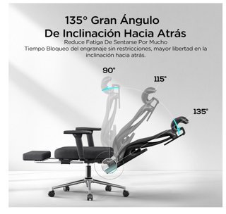 Silla ergonómica HBADA P3 con reposapiés
