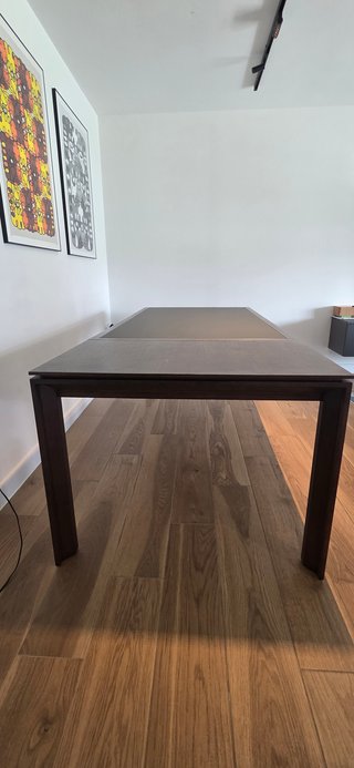 Mesa extensible madera y cristal 6/8 plazas