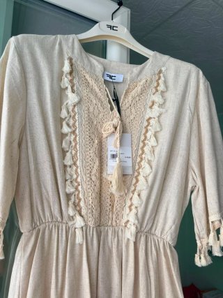 Due Abiti lino beige/bianco taglia unica