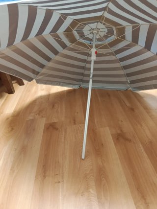 Sombrilla de playa aluminio azul y blanco 180 cm