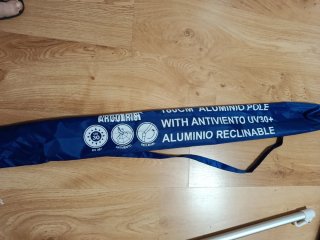 Sombrilla de playa aluminio azul y blanco 180 cm