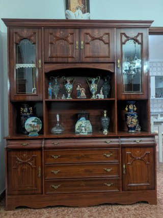 Mueble Vitrina Aparador Madera y Cristal