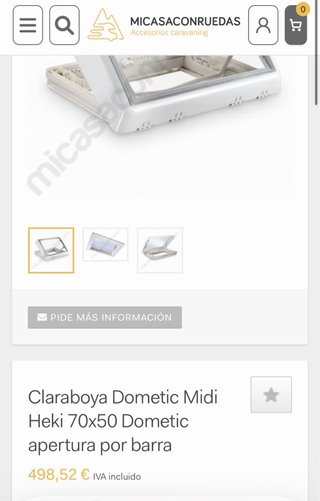 Claraboya Dometic 700x500 como nueva (3 meses)