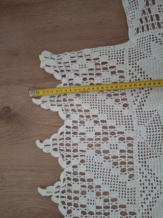 Colcha ganchillo beige/blanca