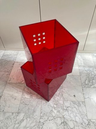 Cubo Almacenamiento IKEA LEKMAN Rojo