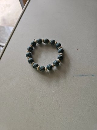 Pulsera de cuentas moda beige y verde azulado