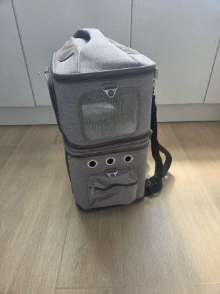 Mochila Transportín Doble Gris