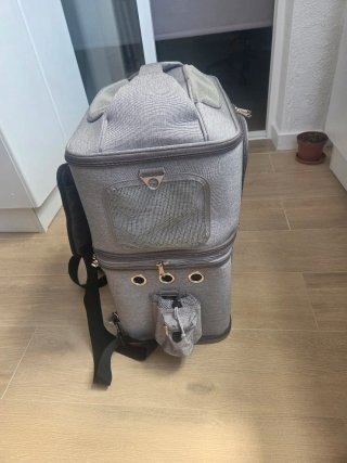 Mochila Transportín Doble Gris