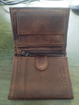 Cartera monedero unisex piel marrón