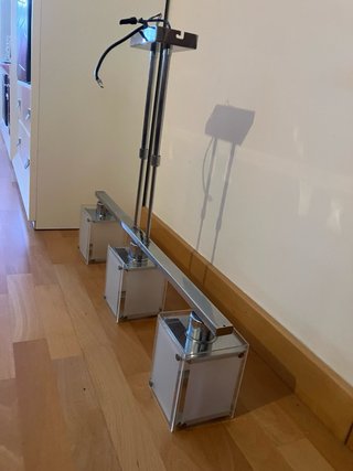 Lámpara salón 3 tulipas extensible