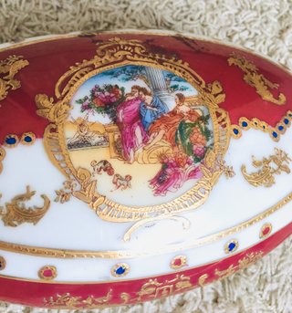 Joyero porcelana Limoges pintado a mano