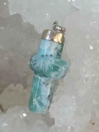 Colgante plata Cruz Larimar Auténtico