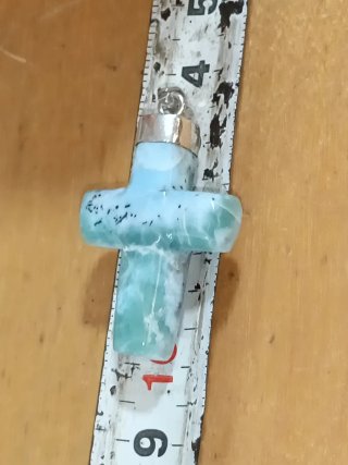 Colgante plata Cruz Larimar Auténtico