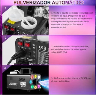 NUEVO! Maquina de humo con 7 LED y mando nueva