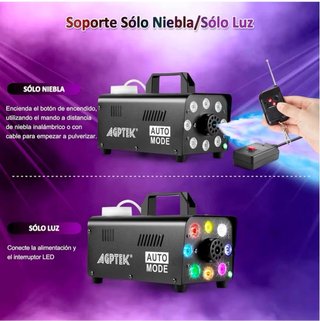 NUEVO! Maquina de humo con 7 LED y mando nueva