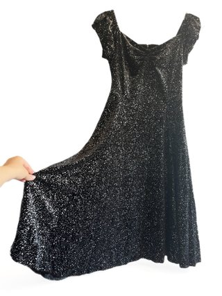 Vestido Midi Terciopelo Negro