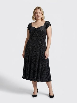 Vestido Midi Terciopelo Negro