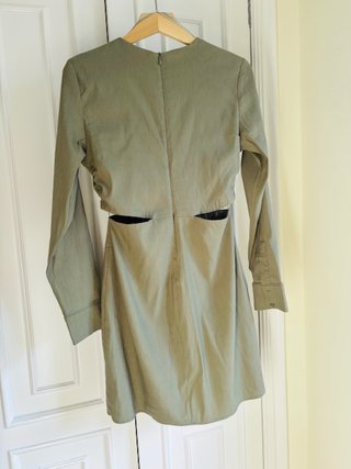 Vestido Zara Cut Out Verde Talla L