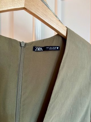 Vestido Zara Cut Out Verde Talla L