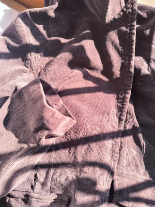 Blazer sciancrato in velluto a coste marrone TG"S"