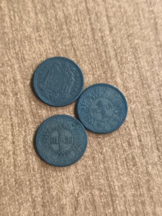 3 Monete Peseta Spagna 1944