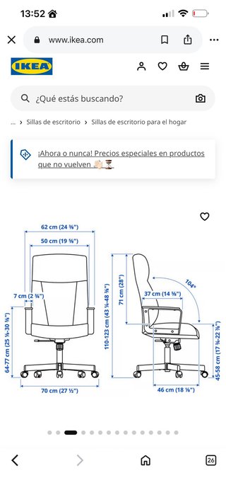Silla de escritorio Ikea Beige