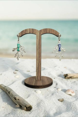 Pendientes Acero Inoxidable Pez Coral