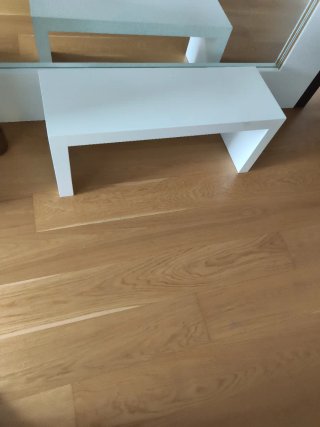 Banco madera lacado blanco brillo