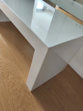 Banco madera lacado blanco brillo