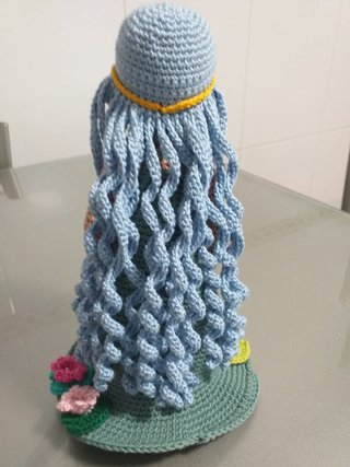 Muñeca Amigurumi Crochet Azul y Verde