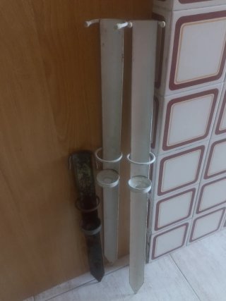 3 Soportes metalicos para cañas de pescar
