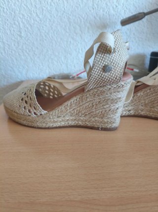 Alpargatas esparto beige mujer