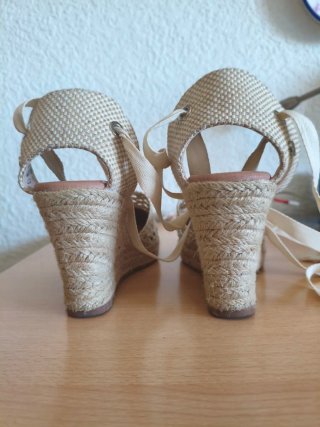 Alpargatas esparto beige mujer